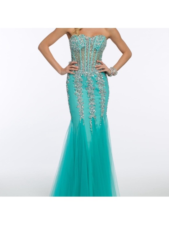 Jovani Dresses & Skirts - Jovani Turquoise Mermaid Evening/Prom Gown with Embellished Bodice